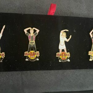 Hard Rock Cafe Iconic Performer Pins with Gold and Red Accents